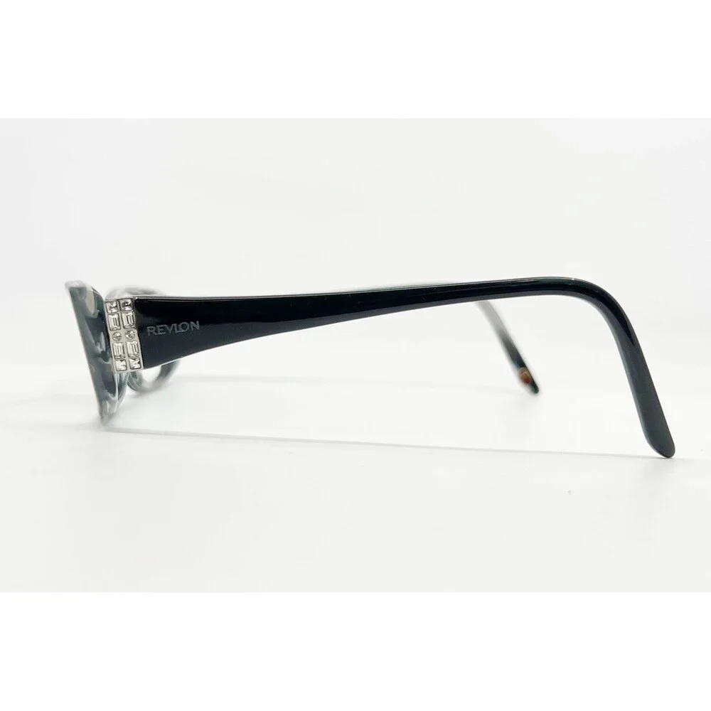 Revlon Eyeglasses Womens Black Rhinestone Accents Rectangular Frames 50-16-135